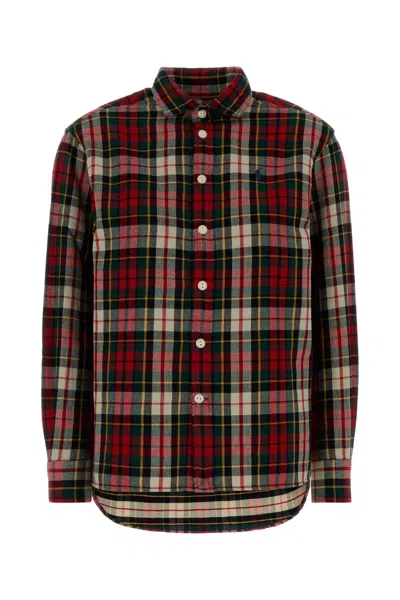 Polo Ralph Lauren Embroidered Flannel Shirt In Multi