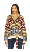 Polo Ralph Lauren Intarsia-knit Cardigan In Tan & Blue Multi
