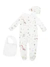 Polo Ralph Lauren Multicolor One-piece With Matching Beanie And Bib With All-over Polo Bear Print In Cotton Baby In White