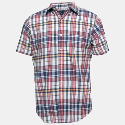 Pre-owned Polo Ralph Lauren Multicolor Plaided Cotton Half Sleeve Shirt M