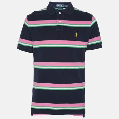Pre-owned Polo Ralph Lauren Multicolor Stripe Cotton Pique Polo T-shirt M