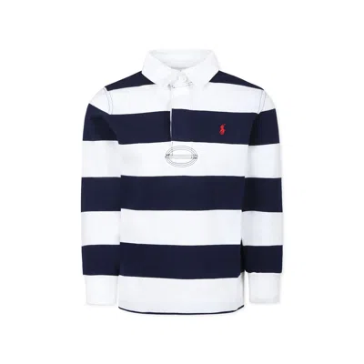 POLO RALPH LAUREN MULTICOLOR STRIPED POLO SHIRT FOR BOY WITH HORSE