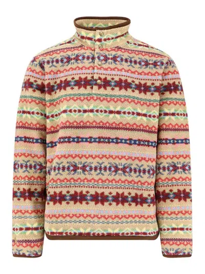 Polo Ralph Lauren Multicolored Sweatshirt In Recycled Material In Brown
