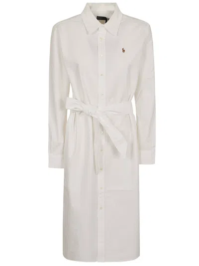 Polo Ralph Lauren N Cory Dr-long Sleeve-day Dress In White