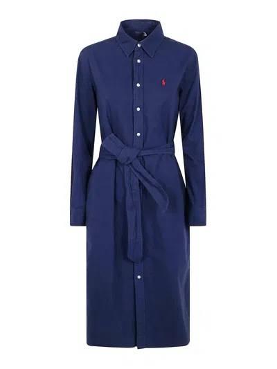 Polo Ralph Lauren N Cory Long Sleeve Day Dress In Blue