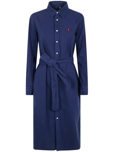 Polo Ralph Lauren N Cory Long Sleeve Day Dress In Blue