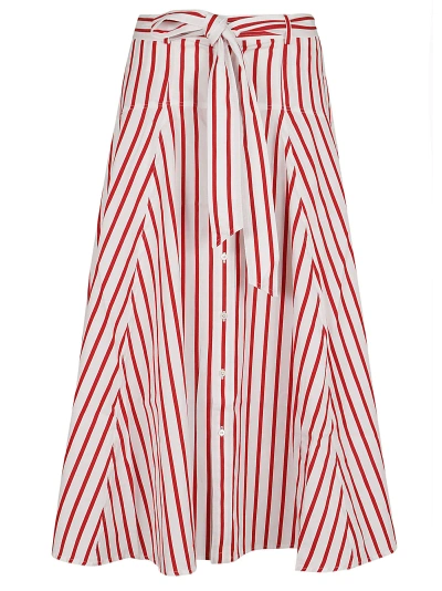 Polo Ralph Lauren N Crtr Sk-mid-full In Red White Stripe