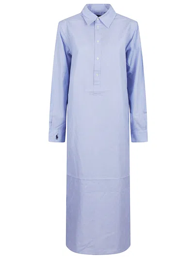 Polo Ralph Lauren N Shana Dr-long Sleeve-day Dress In Classic Medium Blue