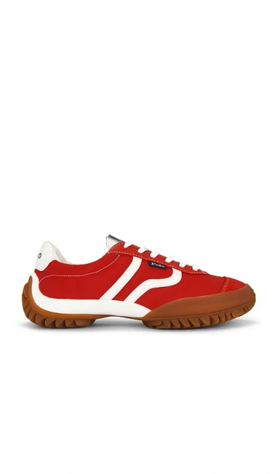 Polo Ralph Lauren Nappa Leather Low Top Sneakers In Red