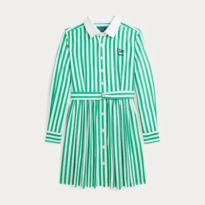 Polo Ralph Lauren Kids' Nautical-flag Cotton Poplin Shirtdress In Stem White