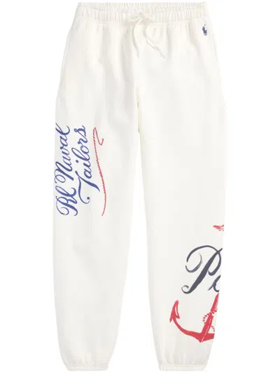 Polo Ralph Lauren Nautical-logo Track Pants In White
