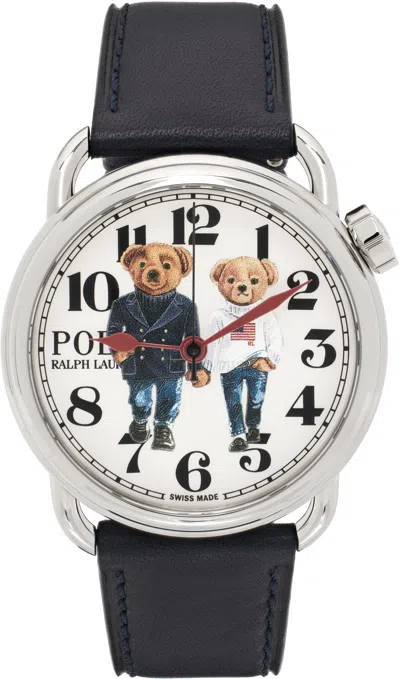 Polo Ralph Lauren Navy Bear Couple Watch In White Dial