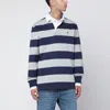 Polo Ralph Lauren Navy Blue And Grey Striped Classic Fit Polo Shirt In Blue