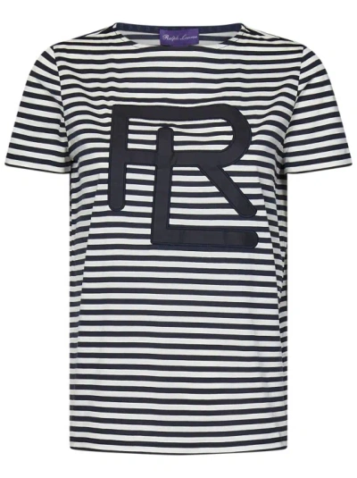 Polo Ralph Lauren Navy Blue And White Striped Cotton T-shirt