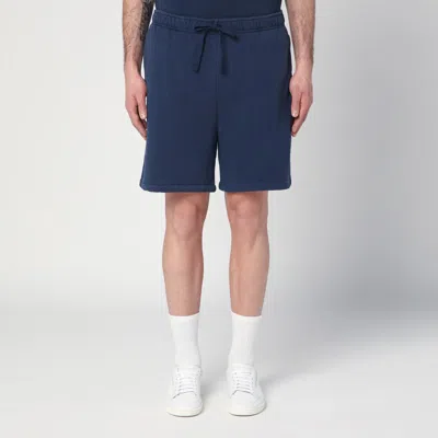 Polo Ralph Lauren Navy Blue Bermuda Shorts In Cotton