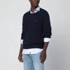 Polo Ralph Lauren Navy Blue Cable Knit Jumper In Wool And Cashmere In Blue