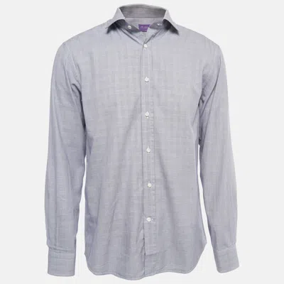 Pre-owned Polo Ralph Lauren Navy Blue Checked Cotton Button Front Full Sleeve Shirt L