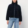 Polo Ralph Lauren Corduroy Puffer Jacket High Collar In Blue