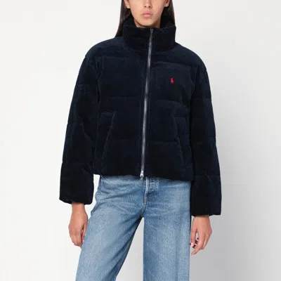 POLO RALPH LAUREN NAVY BLUE CORDUROY PUFFER JACKET