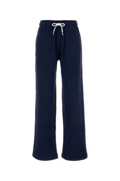 Polo Ralph Lauren Navy Blue Cotton Blend Joggers In Black