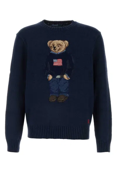 Polo Ralph Lauren Navy Blue Cotton Blend Sweater