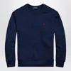 Polo Ralph Lauren Navy Blue Cotton Blend Sweatshirt In Blue
