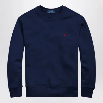 POLO RALPH LAUREN NAVY BLUE COTTON BLEND SWEATSHIRT