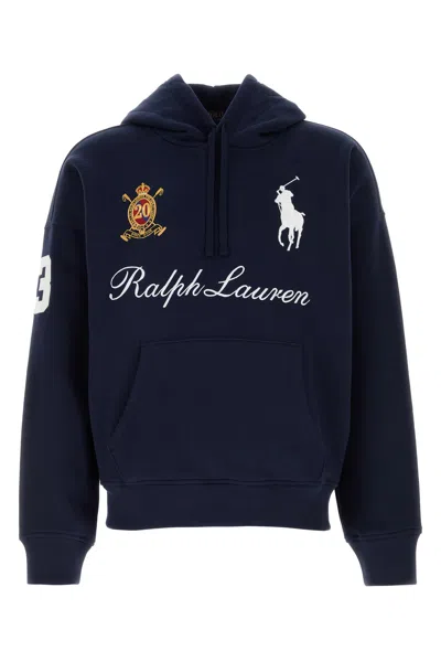 Polo Ralph Lauren Navy Blue Cotton Blend Sweatshirt In Brown