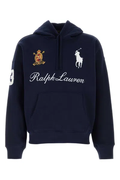 POLO RALPH LAUREN NAVY BLUE COTTON BLEND SWEATSHIRT