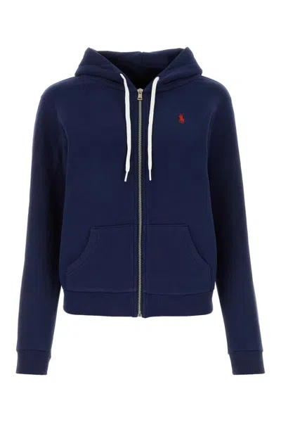 POLO RALPH LAUREN NAVY BLUE COTTON BLEND SWEATSHIRT POLO RALPH LAUREN