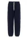 Polo Ralph Lauren Navy Blue Cotton Blend Trousers With Signature Embroidery In Blue