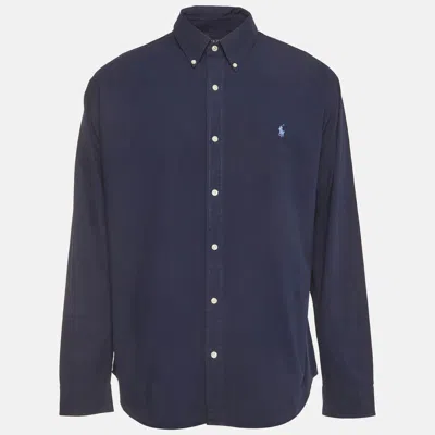 Pre-owned Polo Ralph Lauren Navy Blue Cotton Button Down Shirt Xxl