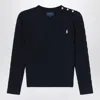 Polo Ralph Lauren Girls Blue Cotton & Cashmere Knitted Sweater In Blue