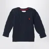 Polo Ralph Lauren Navy Blue Cotton Cable-knit Sweater In Blue