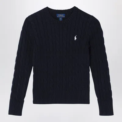 Polo Ralph Lauren Kids' Navy Blue Cotton Cable-knit Sweater