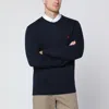 Polo Ralph Lauren Navy Blue Cotton Crewneck Sweater In Blue