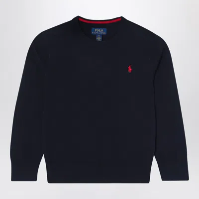 POLO RALPH LAUREN NAVY BLUE COTTON SWEATER