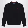 Polo Ralph Lauren Navy Blue Cotton Crew-neck Sweater