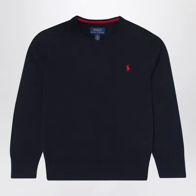 POLO RALPH LAUREN NAVY BLUE COTTON SWEATER