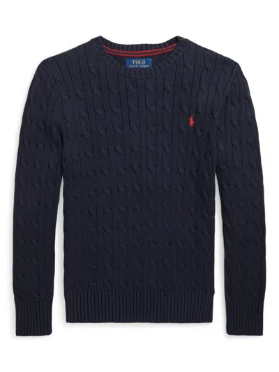 POLO RALPH LAUREN NAVY BLUE COTTON SWEATER POLO RALPH LAUREN