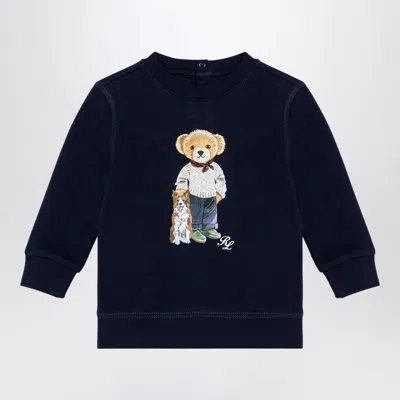 Polo Ralph Lauren Navy Blue Cotton Sweatshirt With Print