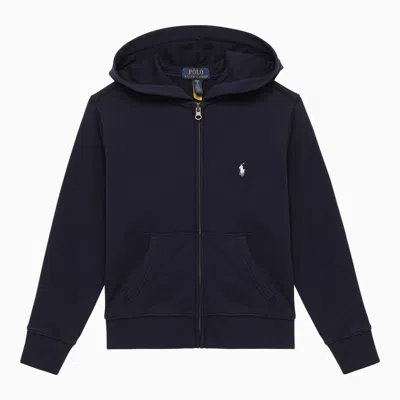 Polo Ralph Lauren Navy Blue Cotton Zip Sweatshirt