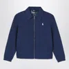 Polo Ralph Lauren Navy Blue Cotton Zipped Jacket In Blue
