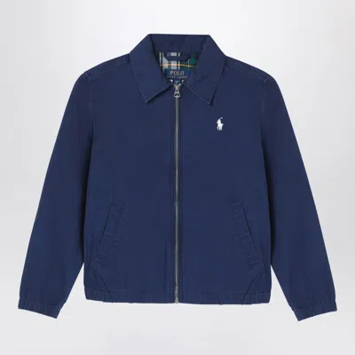 POLO RALPH LAUREN NAVY BLUE COTTON ZIPPED JACKET