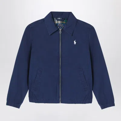 POLO RALPH LAUREN NAVY BLUE COTTON ZIPPED JACKET