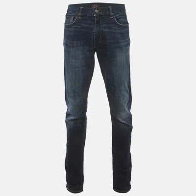 Pre-owned Polo Ralph Lauren Navy Blue Faded Denim The Sullivan Slim Jeans Xl/waist 36"