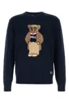 Polo Ralph Lauren Blue Sweater With Logo Embroidery On The Front And Logo Lettering On The Front In Cotton And Linen B In Blue