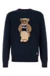 Polo Ralph Lauren Blue Sweater With Logo Embroidery On The Front And Logo Lettering On The Front In Cotton And Linen B In Black