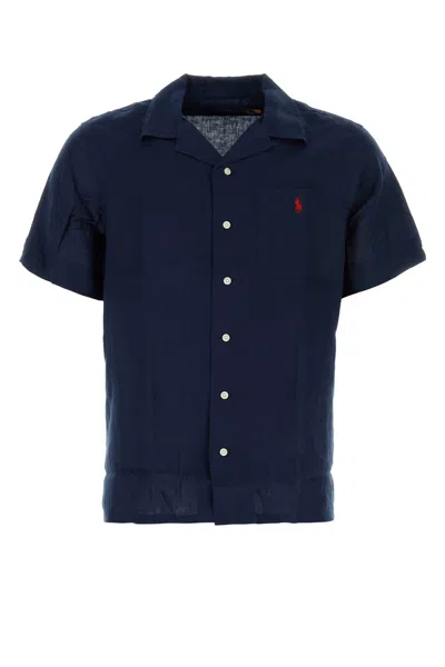 Polo Ralph Lauren Navy Blue Linen Shirt In 006