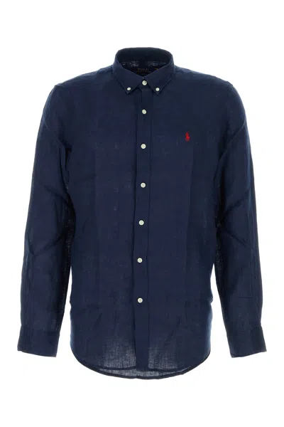 POLO RALPH LAUREN CAMICIA IN LINO BLU NAVY  UOMO